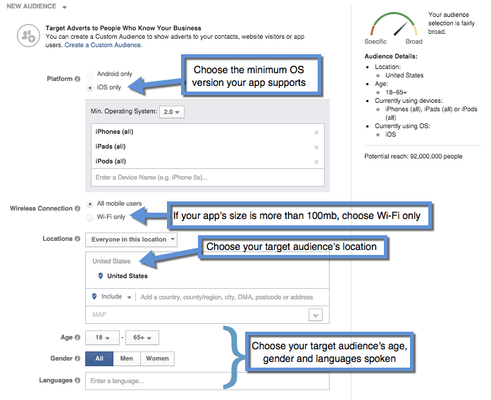 Facebook ad targeting